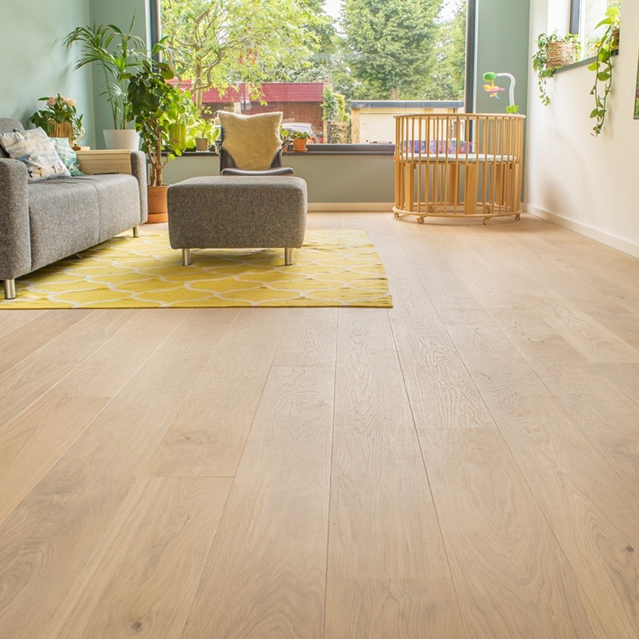 Floer Lamelparket Rustiek Eiken Wit Geolied