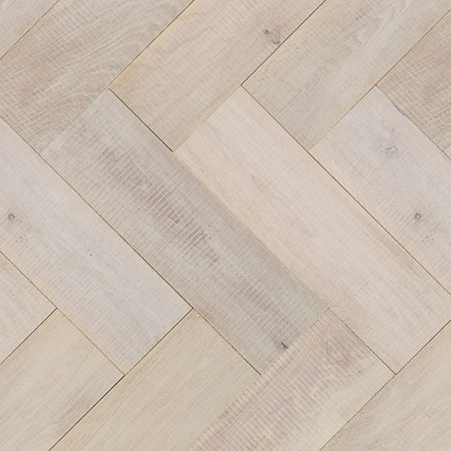 Floer Visgraat Parket Rustiek Eiken Bezaagd & Wit Geolied