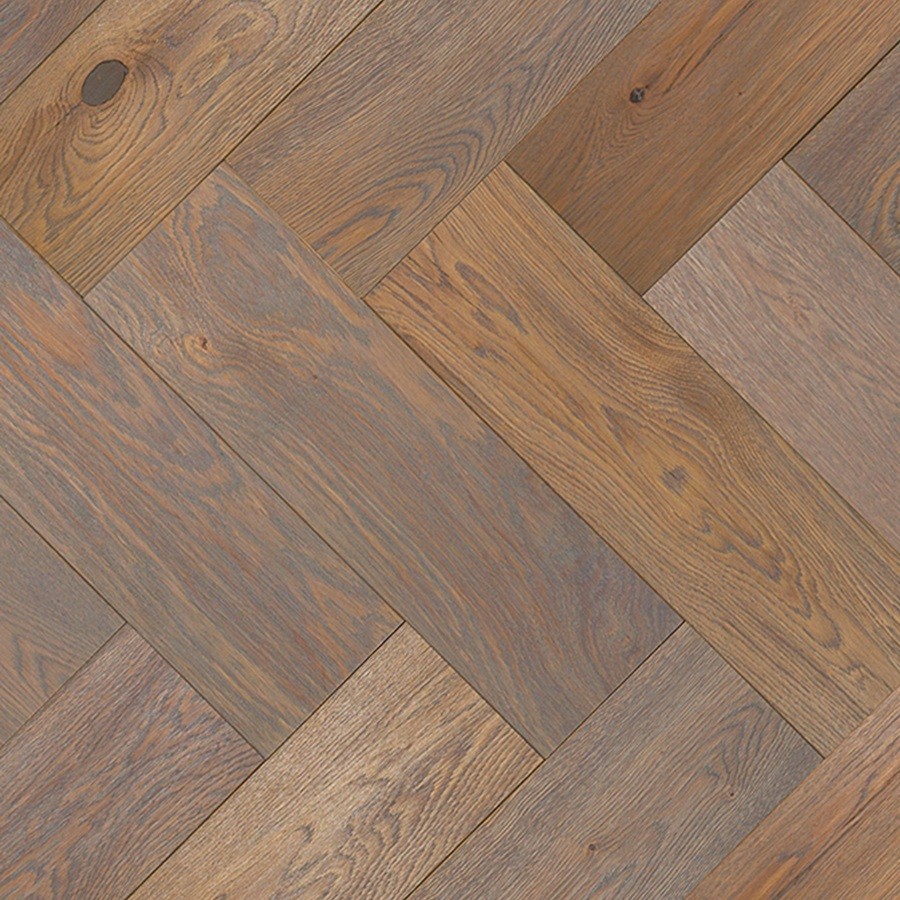 Floer Visgraat Parket Rustiek Eiken Geborsteld & Grijs Geolied