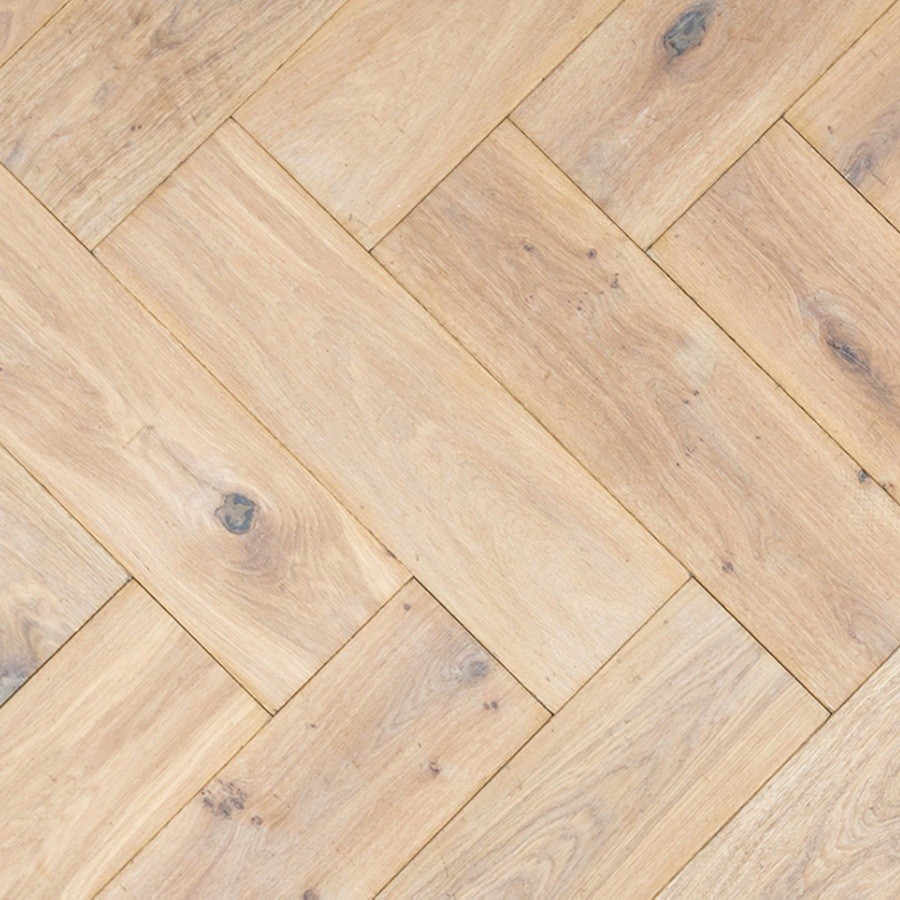 Floer Visgraat Parket Rustiek Eiken Verouderd & Wit Geolied