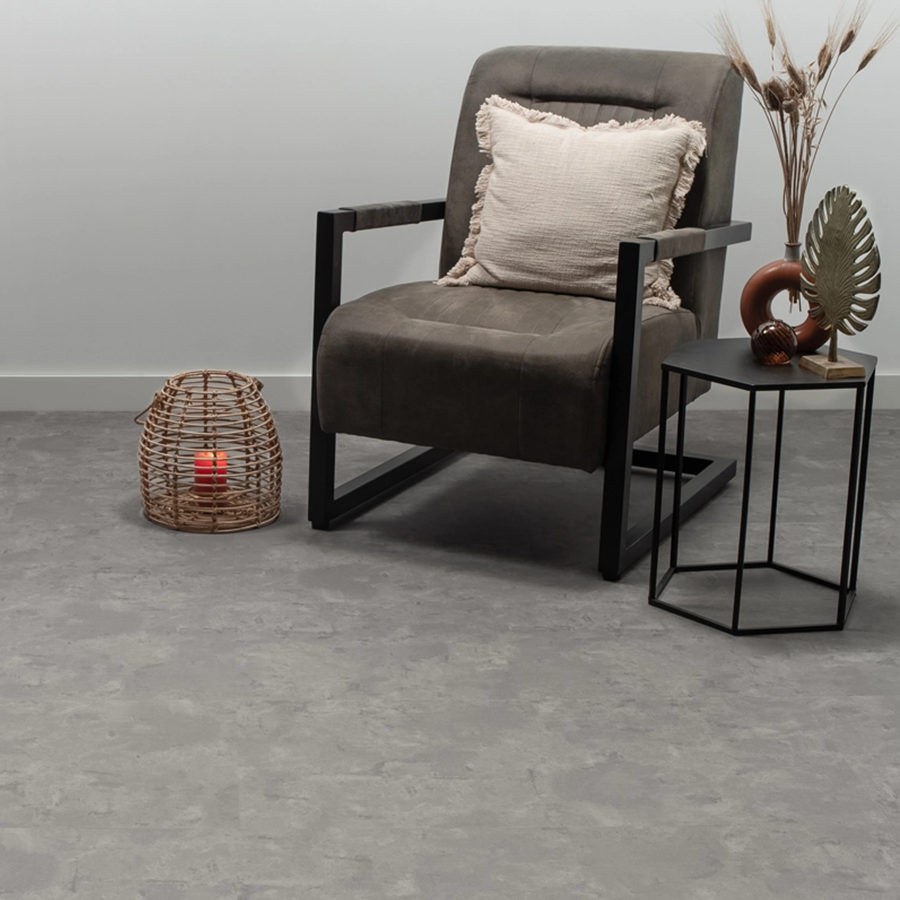 Floer Tegel Plak PVC 3608 Betonlook Grijs