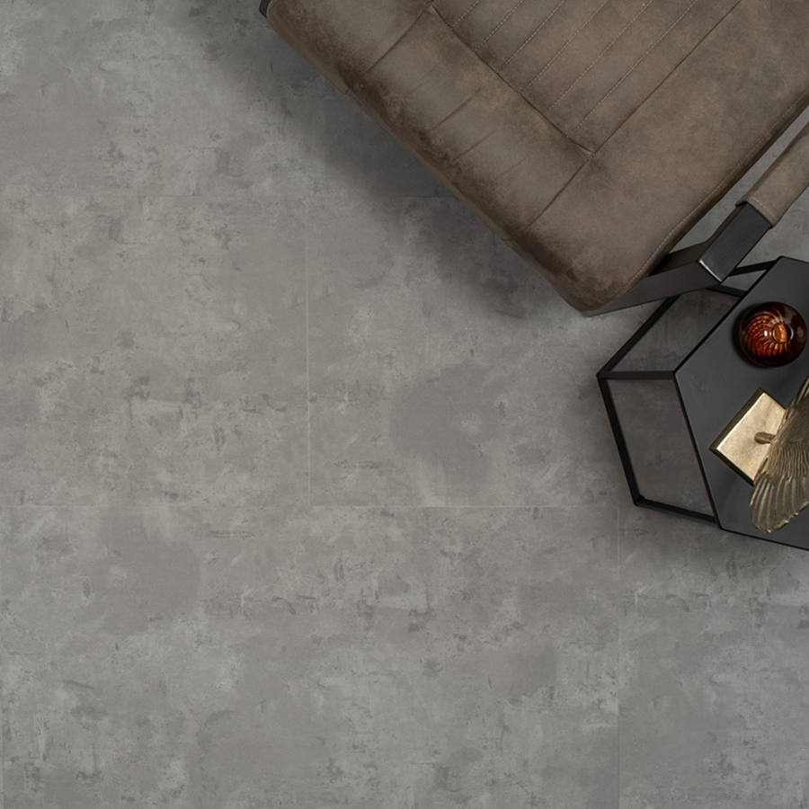 Floer Tegel Plak PVC 3608 Betonlook Grijs