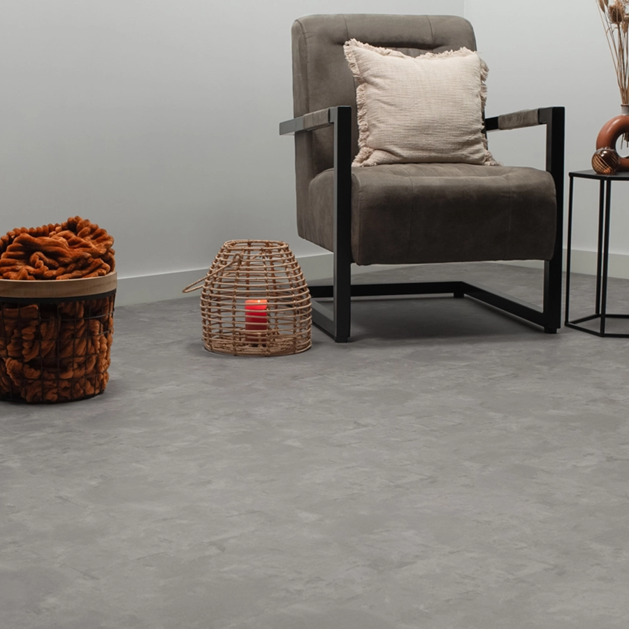 Floer Tegel Plak PVC 3608 Betonlook Grijs