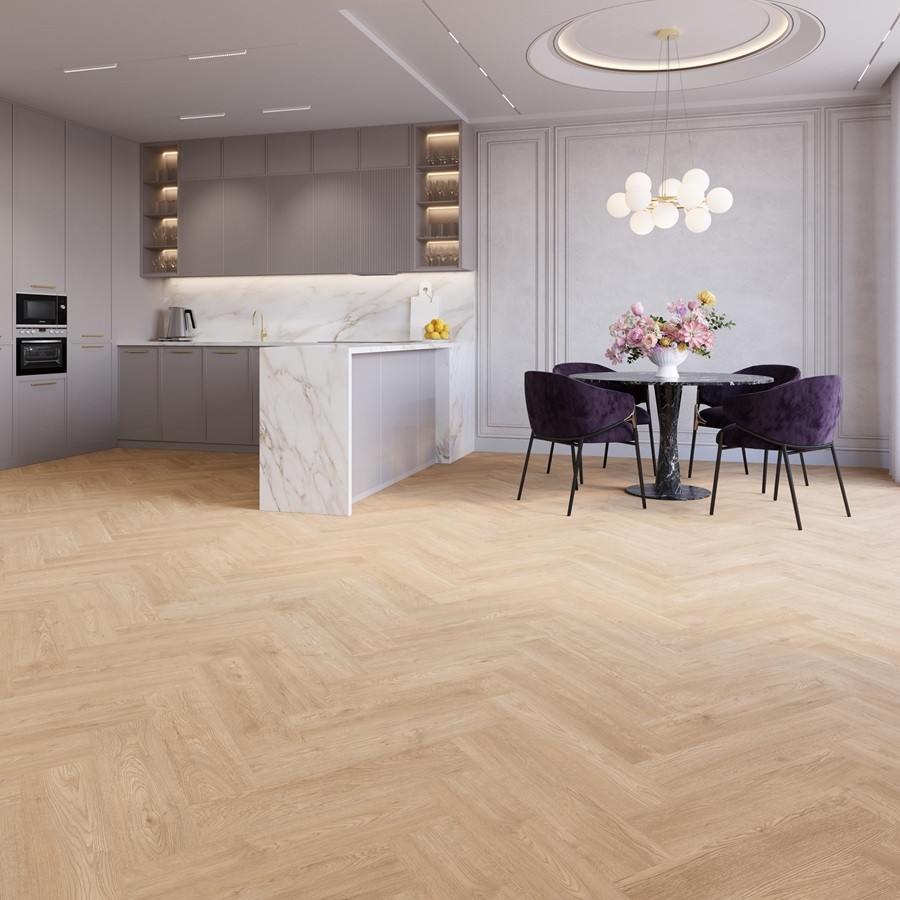 Joka LVT 555 Evolut Visgraat Dryback 5104 Palm Oak