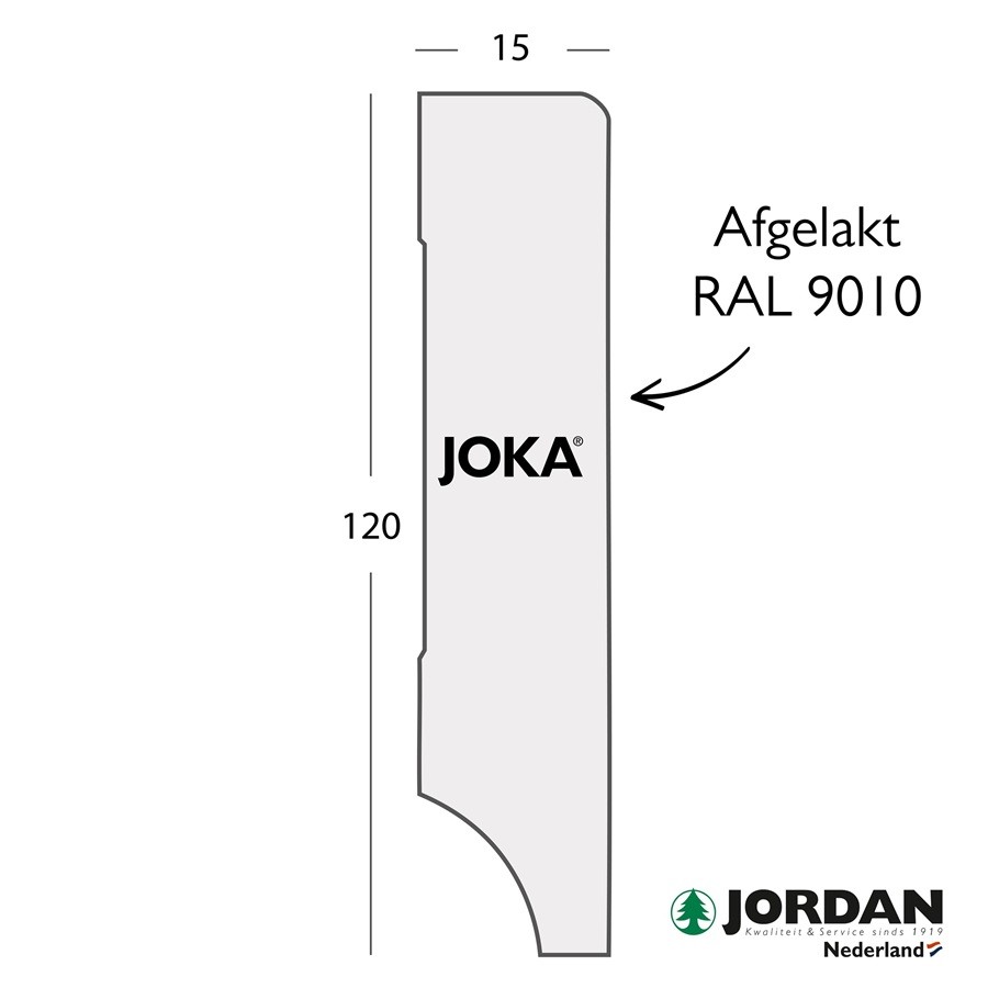 JOKA MDF Plint 15x120 RAL 9010 Wit Voorgelakt