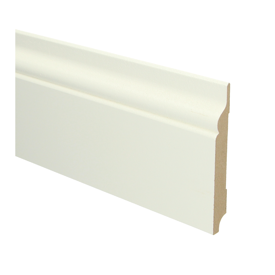 Sfeerplinten MDF Romantische plint 120x15 wit voorgelakt RAL 9010